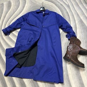 Women's Trench Coat in Royal Blue - Classic Long Coat